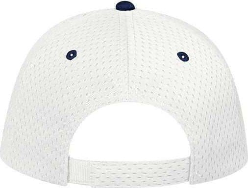 OTTO 19-366 Polyester Pro Mesh Gray Undervisor Low Profile Pro Style Structured Firm Front Panel Cap - Navy White - HIT a Double - 1