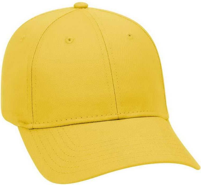 OTTO 19-536 Cotton Twill Low Profile Pro Style Cap with 6 Embroidered Eyelets - Yellow - HIT a Double - 1