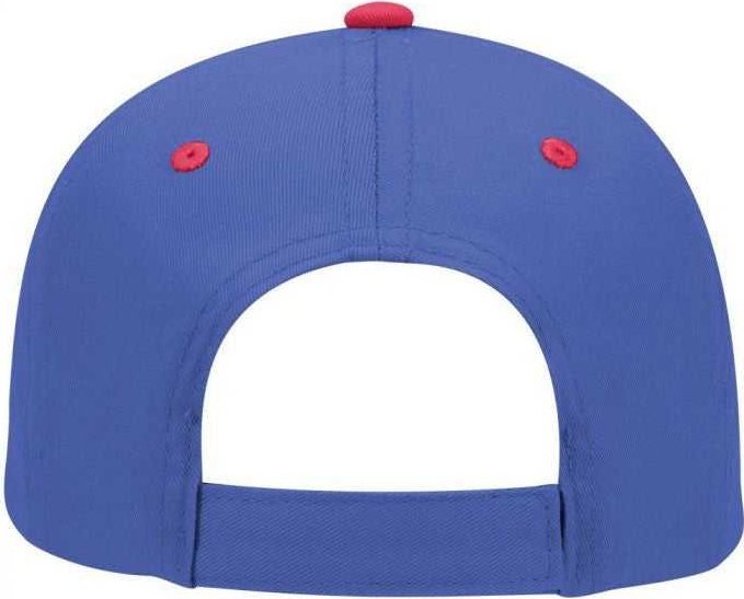 OTTO 19-536 Cotton Twill Low Profile Pro Style Cap with 6 Embroidered Eyelets - Red Royal Royal - HIT a Double - 2