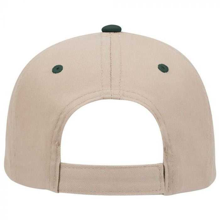 OTTO 19-536 Cotton Twill Low Profile Pro Style Cap with 6 Embroidered Eyelets - Dark Green Khaki Khaki - HIT a Double - 1