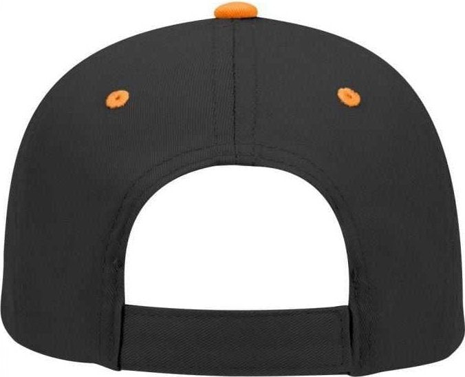OTTO 19-536 Cotton Twill Low Profile Pro Style Cap with 6 Embroidered Eyelets - Orange Black Black - HIT a Double - 1