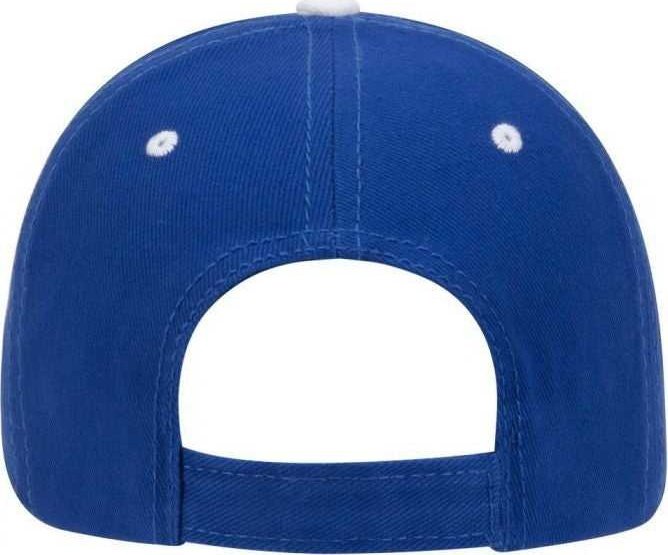 OTTO 23-255 Brushed Bull Denim Sandwich Visor Low Profile Pro Style Cap with Loop Closure - Royal Royal White - HIT a Double - 1