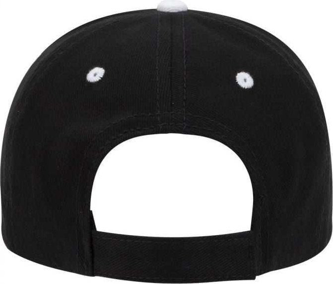 OTTO 23-255 Brushed Bull Denim Sandwich Visor Low Profile Pro Style Cap with Loop Closure - Black Black White - HIT a Double - 1