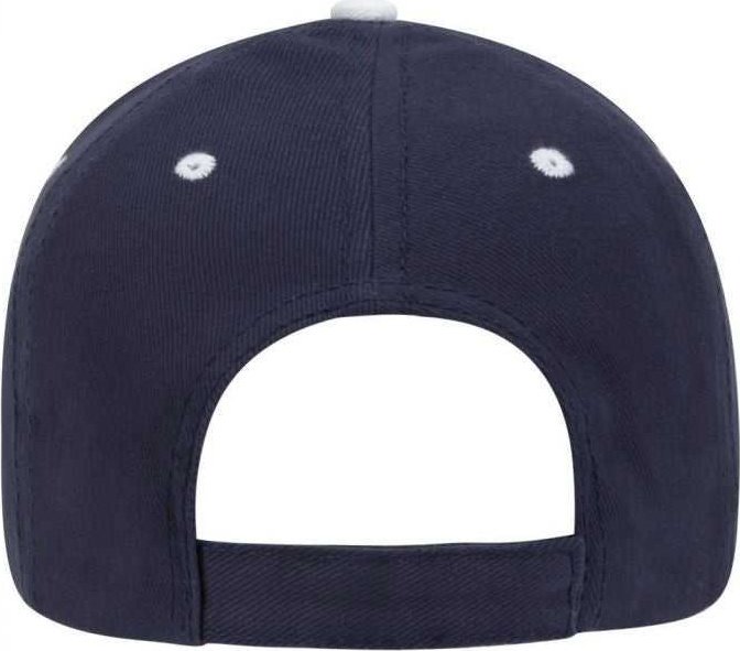 OTTO 23-255 Brushed Bull Denim Sandwich Visor Low Profile Pro Style Cap with Loop Closure - Navy Navy White - HIT a Double - 1