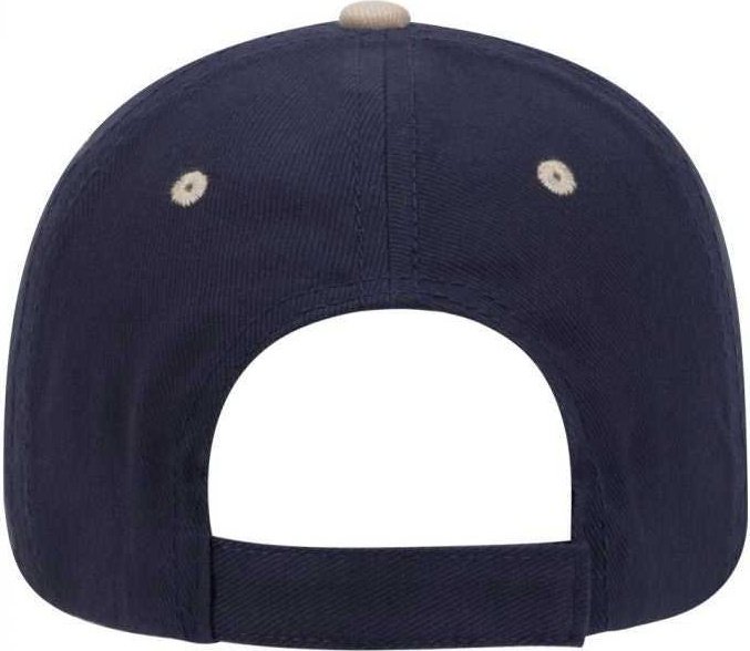 OTTO 23-255 Brushed Bull Denim Sandwich Visor Low Profile Pro Style Cap with Loop Closure - Navy Navy Khaki - HIT a Double - 1