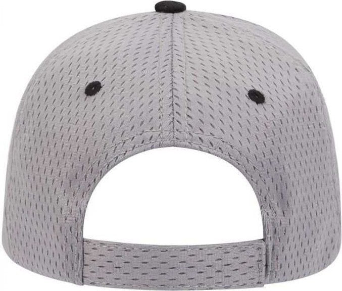 OTTO 23-368 Polyester Pro Mesh Sandwich Visor Low Profile Pro Style Structured Firm Front Panel Cap - Gray Gray Black - HIT a Double - 1