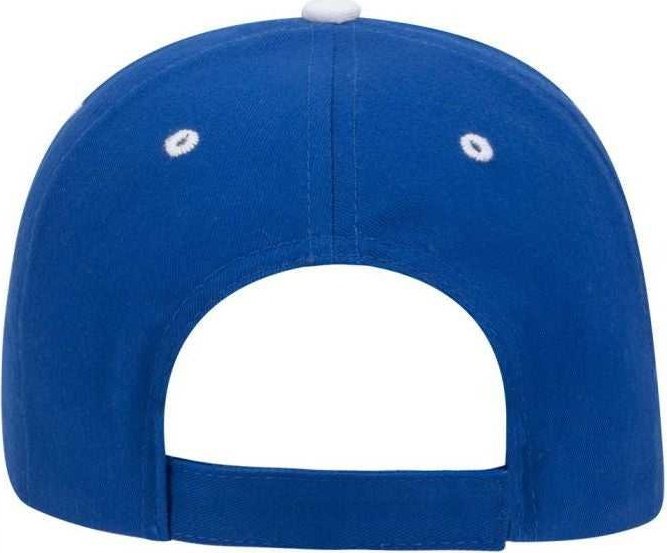 OTTO 23-430 Brushed Cotton Twill Sandwich Visor Low Profile Pro Style Cap with 6 Embroidered Eyelets - Royal Royal White - HIT a Double - 1