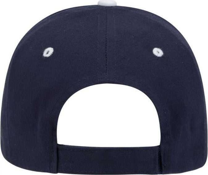 OTTO 23-430 Brushed Cotton Twill Sandwich Visor Low Profile Pro Style Cap with 6 Embroidered Eyelets - Navy Navy White - HIT a Double - 1