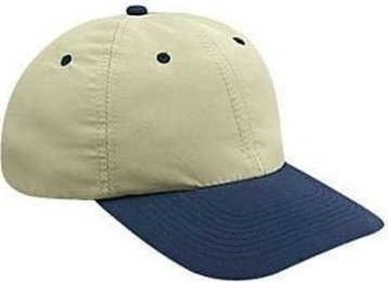 OTTO 24-106 Polyester Microfiber Soft Visor Low Profile Pro Style Cap with 6 Embroidered Eyelets - Navy Khaki - HIT a Double - 1