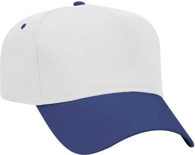 OTTO 31-069 Twill 5 Panel Pro Style Cap - Royal White - HIT a Double - 1