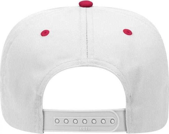 OTTO 31-069 Twill 5 Panel Pro Style Cap - Red White - HIT a Double - 1