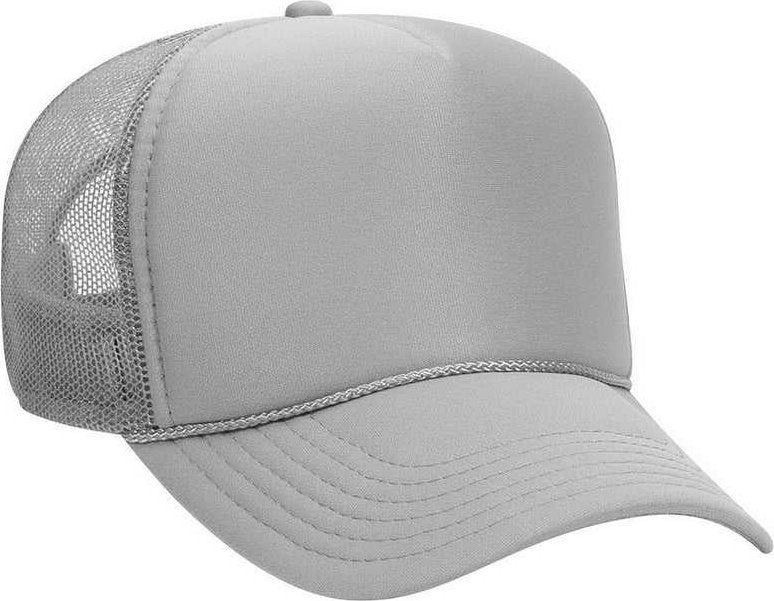 OTTO 32-467 Polyester Foam Front 5 Panel Pro Style Mesh Back Cap - Gray - HIT a Double - 1