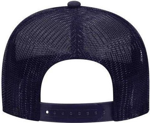 OTTO 32-467 Polyester Foam Front 5 Panel Pro Style Mesh Back Cap - Navy White Navy - HIT a Double - 1