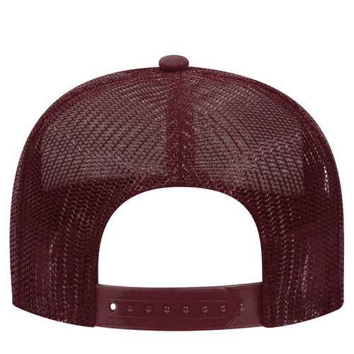 OTTO 32-467 Polyester Foam Front 5 Panel Pro Style Mesh Back Cap - Maroon White Maroon - HIT a Double - 1