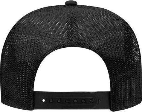 OTTO 39-165 Polyester Foam Front High Crown Golf Style Mesh Back Cap with Fabric Adjustable Hook - Black - HIT a Double - 1