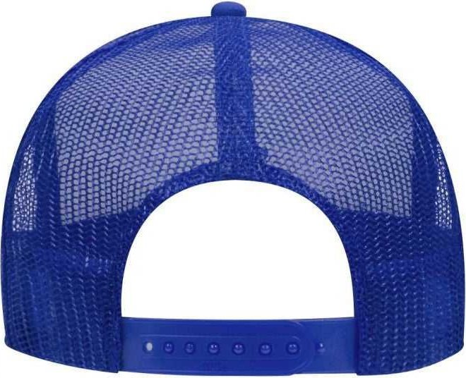 OTTO 39-169 Two Tone Polyester Foam Front High Crown Golf Style Mesh Back 8 Rows Stitching Cap - Royal White Royal - HIT a Double - 1