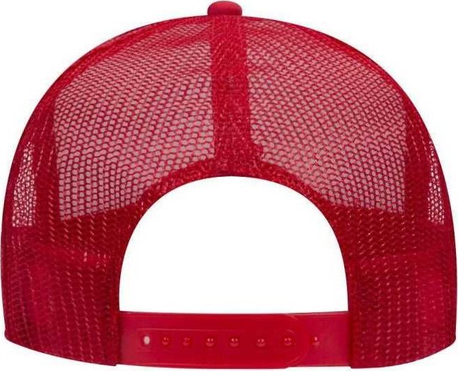 OTTO 39-169 Two Tone Polyester Foam Front High Crown Golf Style Mesh Back 8 Rows Stitching Cap - Black White Red - HIT a Double - 1