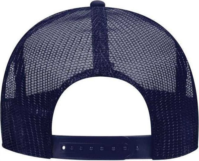 OTTO 39-169 Two Tone Polyester Foam Front High Crown Golf Style Mesh Back 8 Rows Stitching Cap - Navy White Navy - HIT a Double - 1