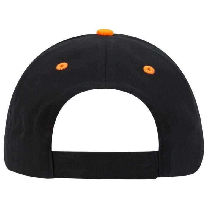OTTO 58-589 Flame Pattern Visor Brushed Cotton Twill Low Profile Pro Style Structured Firm Front Panel Cap - Black Neon Orange White - HIT a Double - 1