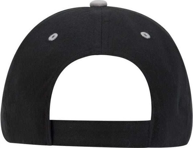 OTTO 58-589 Flame Pattern Visor Brushed Cotton Twill Low Profile Pro Style Structured Firm Front Panel Cap - Black Gray White - HIT a Double - 1