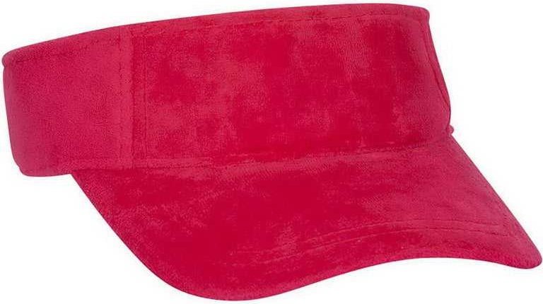 OTTO 60-446 Superior 100% Cotton Terry Cloth Pro Stitch Sun Visors - Cherry Red - HIT a Double - 1