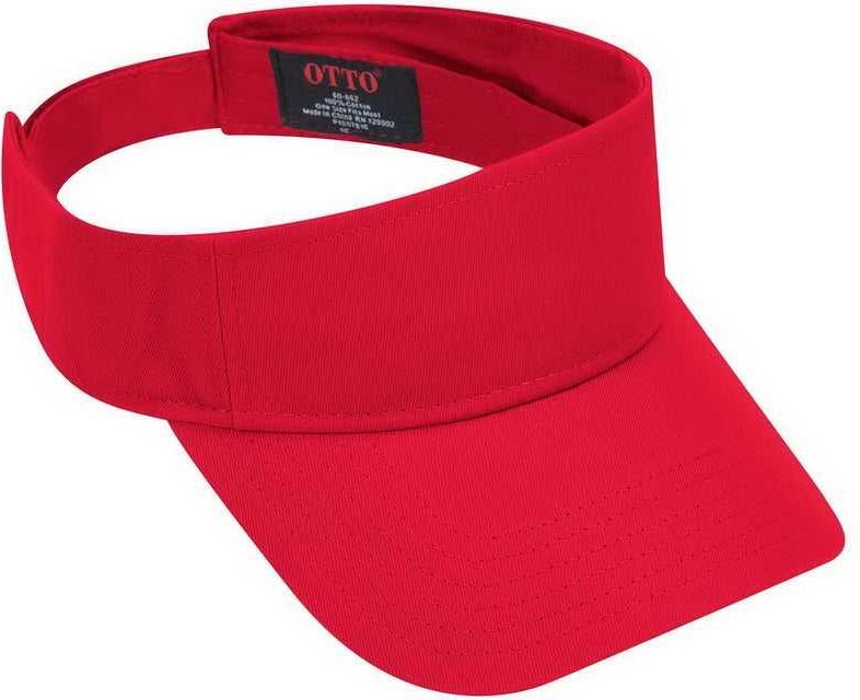 OTTO 60-662 6 Rows Stitching 100% Cotton Twill Sun Visors - Red - HIT a Double - 1