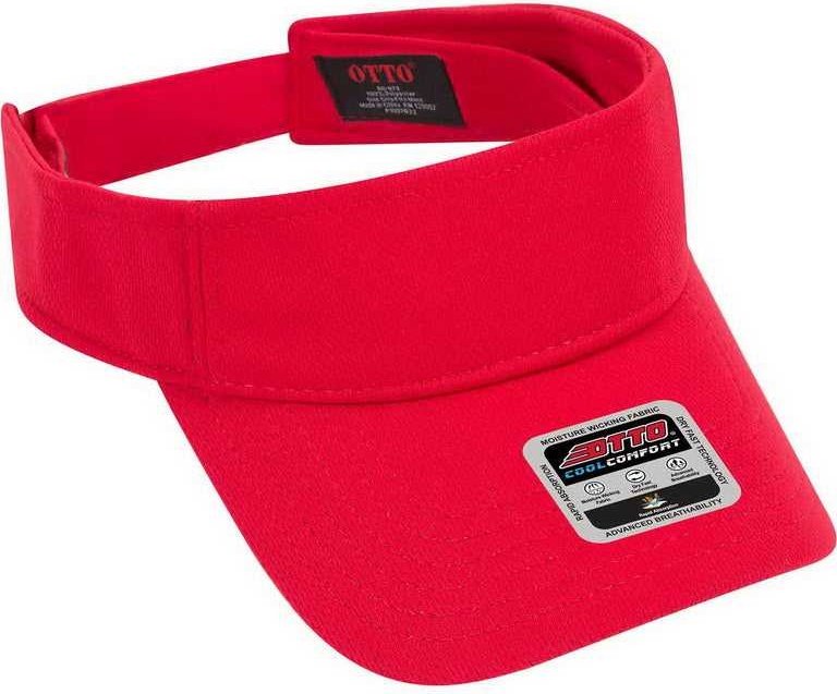 OTTO 60-973 Cool Comfort Polyester Cool Mesh Sun Visors - Red - HIT a Double - 1