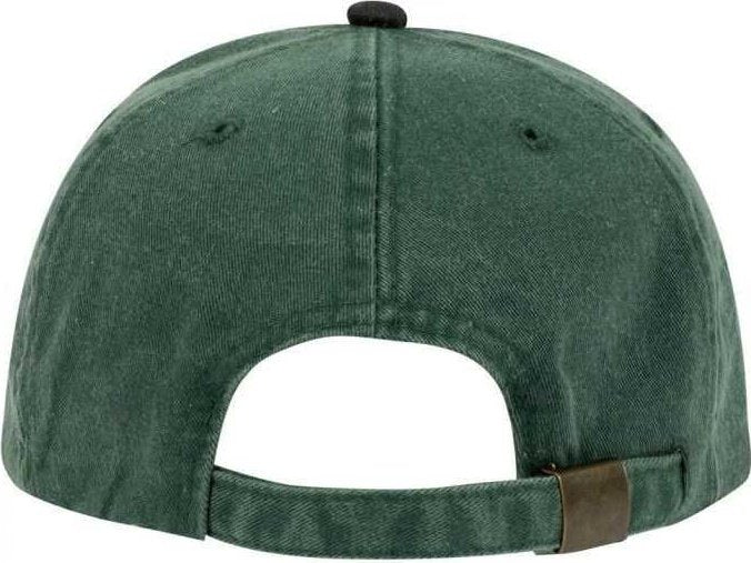OTTO 64-219 Youth 6 Panel Low Profile Dad Cap - Black Dark Green - HIT a Double - 2