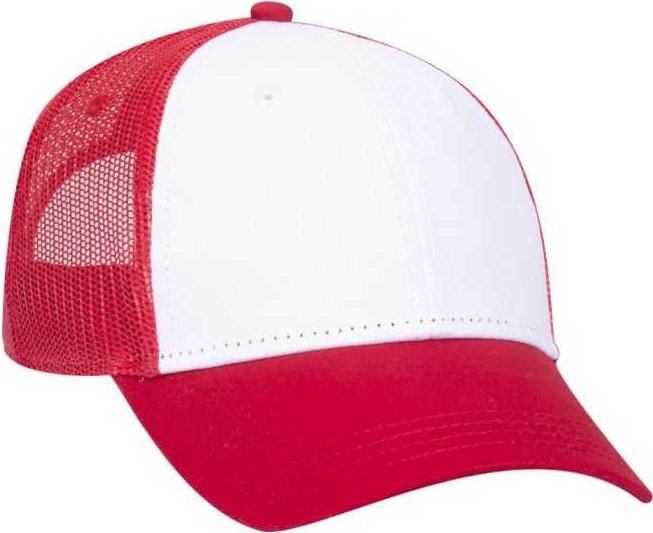 OTTO 65-1291 Youth 6 Panel Low Profile Baseball Cap - Red White Red - HIT a Double - 1