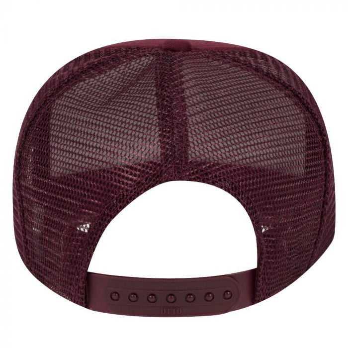 OTTO 68-216 Youth Polyester Foam High Crown Golf Style Mesh Back Cap with Plastic Adjustable Snap - Maroon - HIT a Double - 1