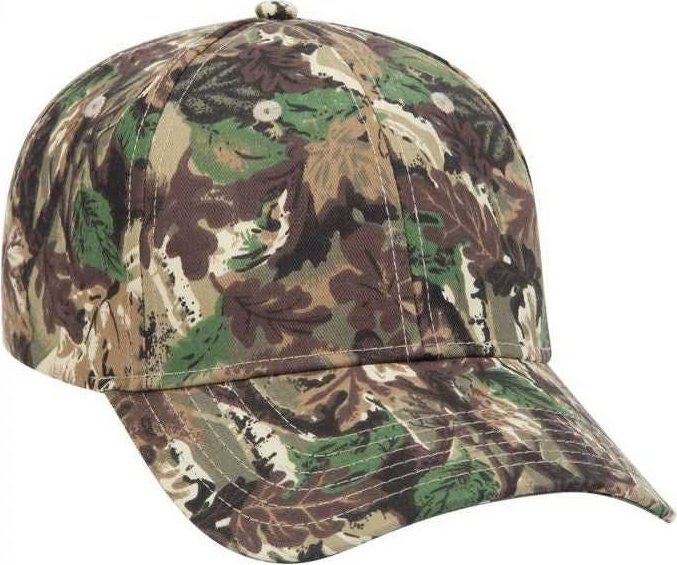 OTTO 78-353 Camouflage 6 Panel Low Profile Baseball Cap - Light Loden Brown Kelly - HIT a Double - 1