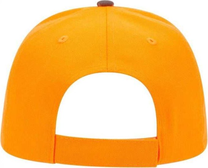 OTTO 78-754 Camouflage 6 Panel Low Profile Baseball Cap - Light Loden Brown Kelly Neon Orange - HIT a Double - 1