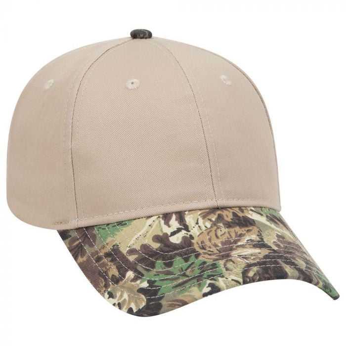 OTTO 78-754 Camouflage 6 Panel Low Profile Baseball Cap - Light Loden Brown Kelly Khaki - HIT a Double - 1