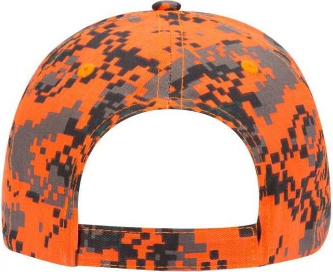 OTTO 78-776 Digital Camouflage 6 Panel Low Profile Baseball Cap - Neon Orange Brown Black - HIT a Double - 1