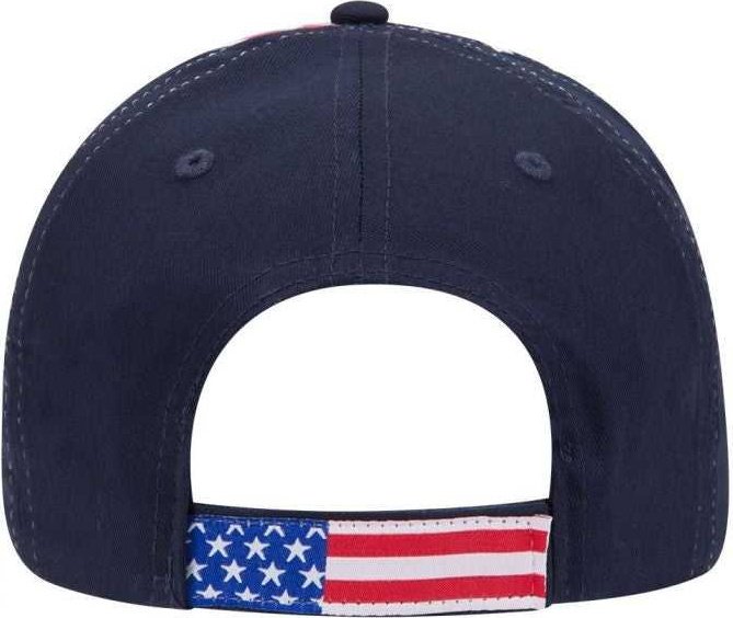 OTTO 80-585 US Flag Design Cotton Twill Low Profile Pro Style Cap - Navy - HIT a Double - 1