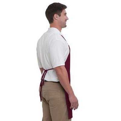 OTTO 803-401 7.5 oz Two Pocket Full Length Adjustable Bib Cotton Twill Aprons - Maroon - HIT a Double - 1