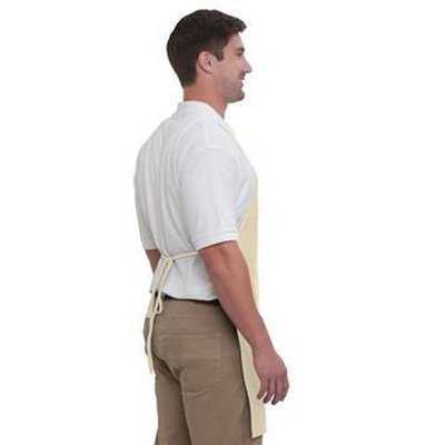 OTTO 803-401 7.5 oz Two Pocket Full Length Adjustable Bib Cotton Twill Aprons - Natural - HIT a Double - 1