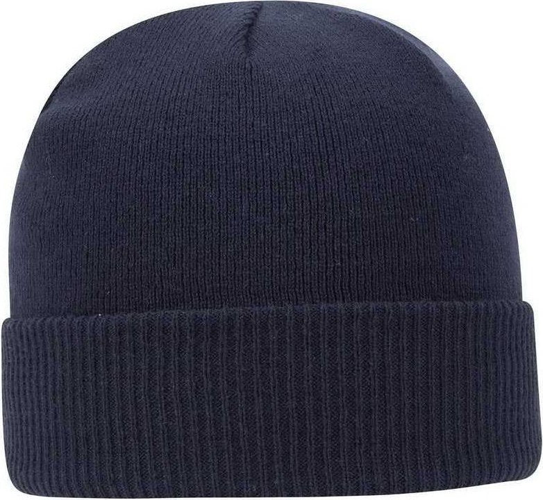 OTTO 82-1238 100% Acrylic Ribbed Cuff Knit Beanie - Navy - HIT a Double - 1