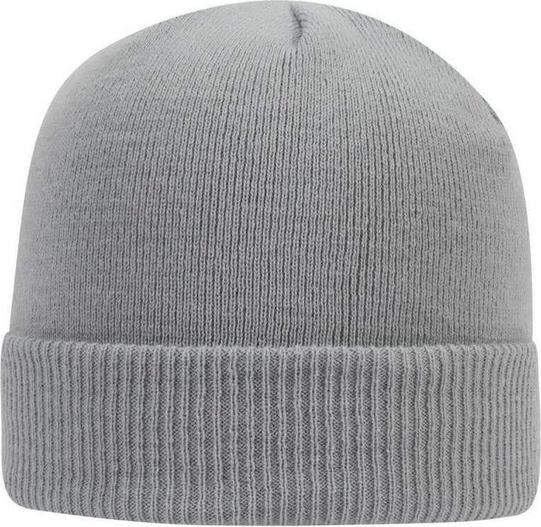 OTTO 82-1238 100% Acrylic Ribbed Cuff Knit Beanie - Gray - HIT a Double - 1