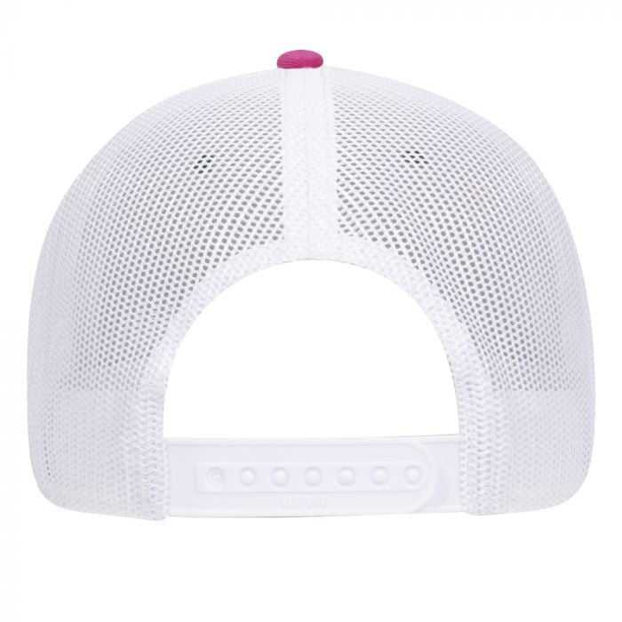 OTTO 83-1239 6 Panel Low Profile Mesh Back Trucker Hat - Heather Pnk Heather Pnk White - HIT a Double - 1