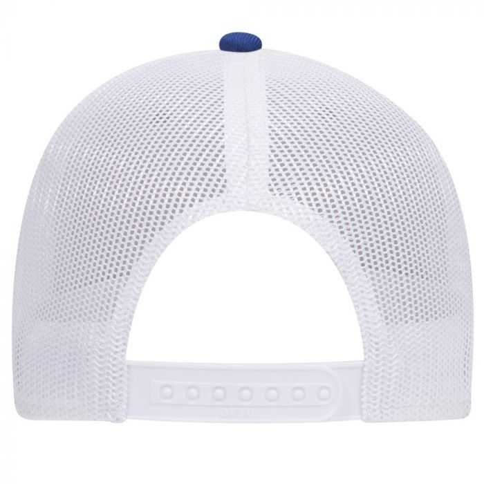 OTTO 83-1300 6 Panel Low Profile Mesh Back Trucker Hat - Royal Heather Gray White - HIT a Double - 1