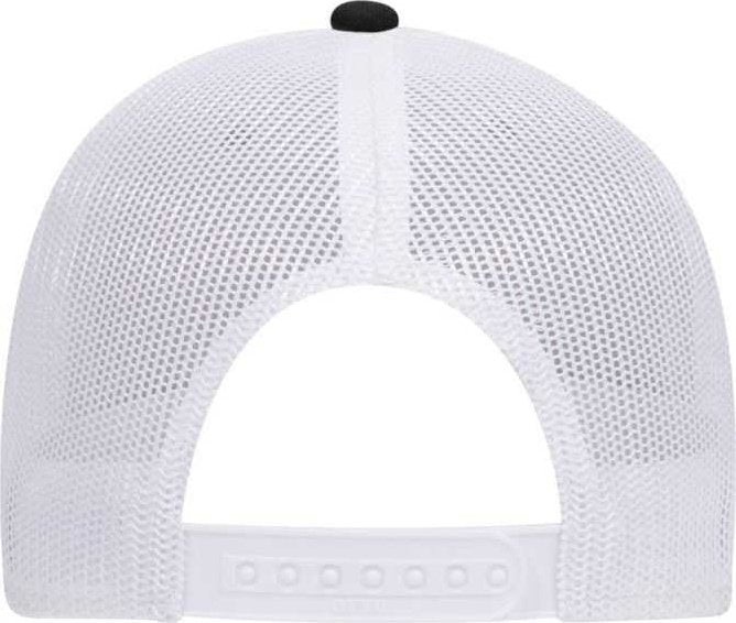 OTTO 83-1300 6 Panel Low Profile Mesh Back Trucker Hat - Black Heather Gray White - HIT a Double - 1