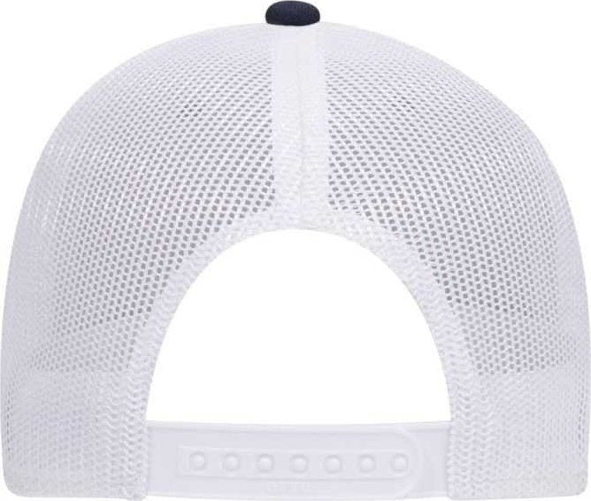 OTTO 83-1300 6 Panel Low Profile Mesh Back Trucker Hat - Navy Heather Gray White - HIT a Double - 1