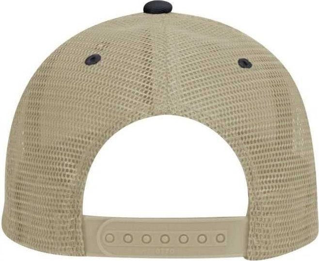 OTTO 83-473 Cotton Twill Low Profile Pro Style Mesh Back Cap with 6 Embroidered Eyelets - Black Khaki - HIT a Double - 1
