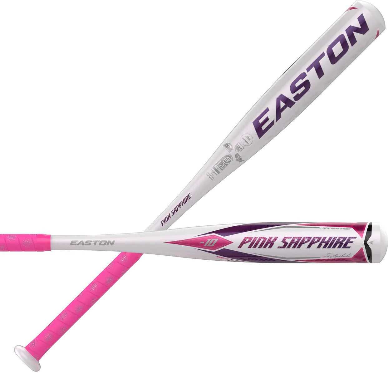 Easton Sapphire (-10) Fastpitch Bat FP22PSA - White Pink - HIT A Double