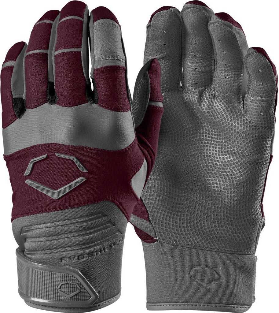 EvoShield Adult Evo Aggressor Batting Gloves - Maroon - HIT A Double