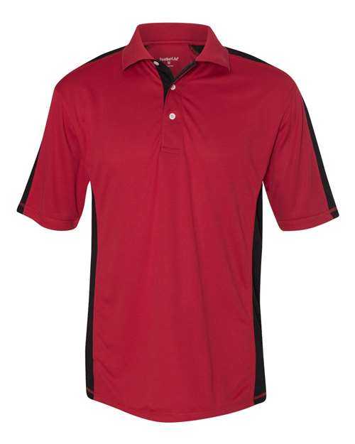 Featherlite 0465 Colorblocked Moisture Free Mesh Polo - Red Black - HIT a Double