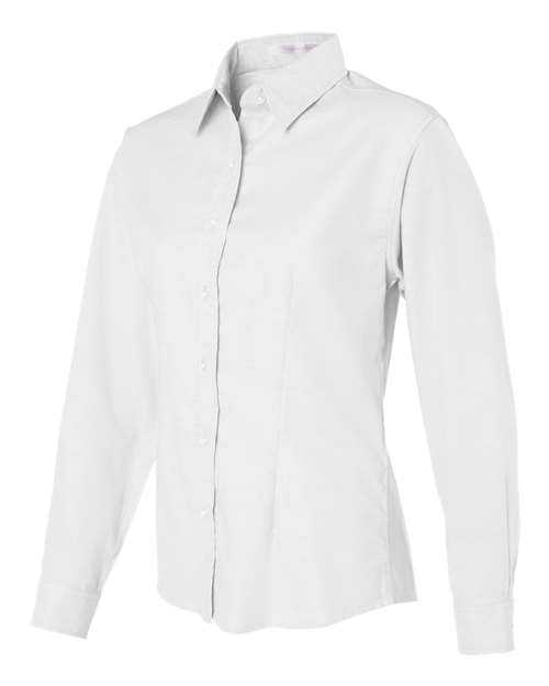 Featherlite 5233 Women's Long Sleeve Stain Resistant Oxford Shirt - White - HIT a Double