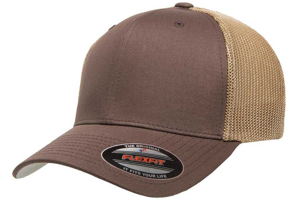 Flexfit 6511 Trucker Cap - Brown Khaki - HIT a Double