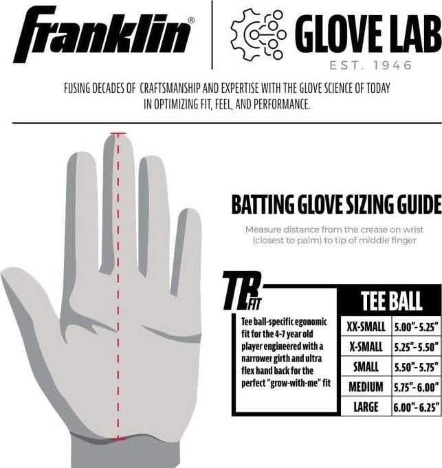 Franklin MLB Teeball Grow 2 Pro Batting Gloves - Black White - HIT a Double - 4
